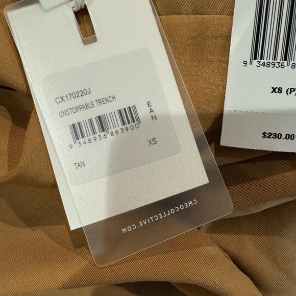NWT C/Meo collective camel tan Unstoppable Trench double breasted Long coat XS S - Picture 7 of 7